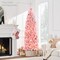 Best Choice Products Pink Pre-Lit Artificial Snow Flocked Pencil Christmas Tree Holiday Decoration